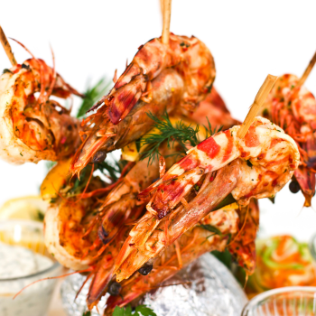 Recettes de brochettes de gambas embrochés au miel au brasero plancha sur Club Brasero